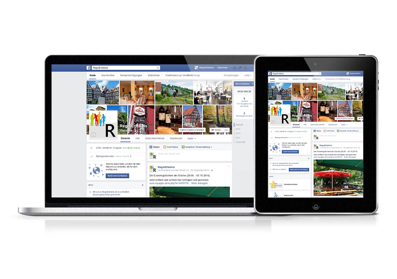 Facebook-Auftritt: Erstellung & Pflege für RegioErlebnis